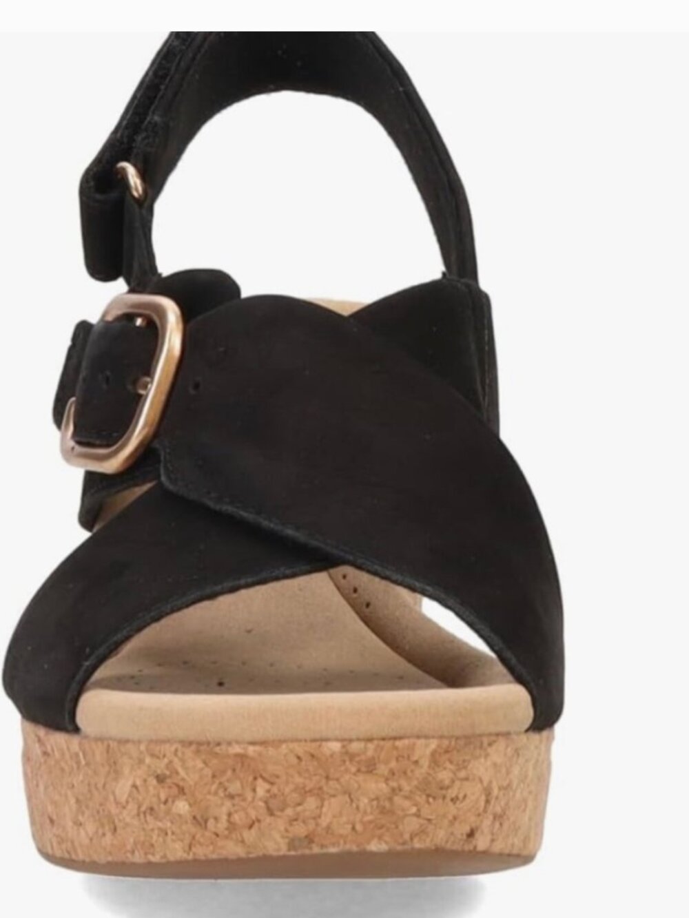 Clarks Black Cork Wedge Sandals size 8